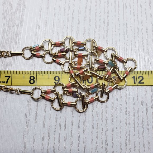 Carol Dauplaise Gold Tone Chainmail Necklace New - Picture 5 of 6